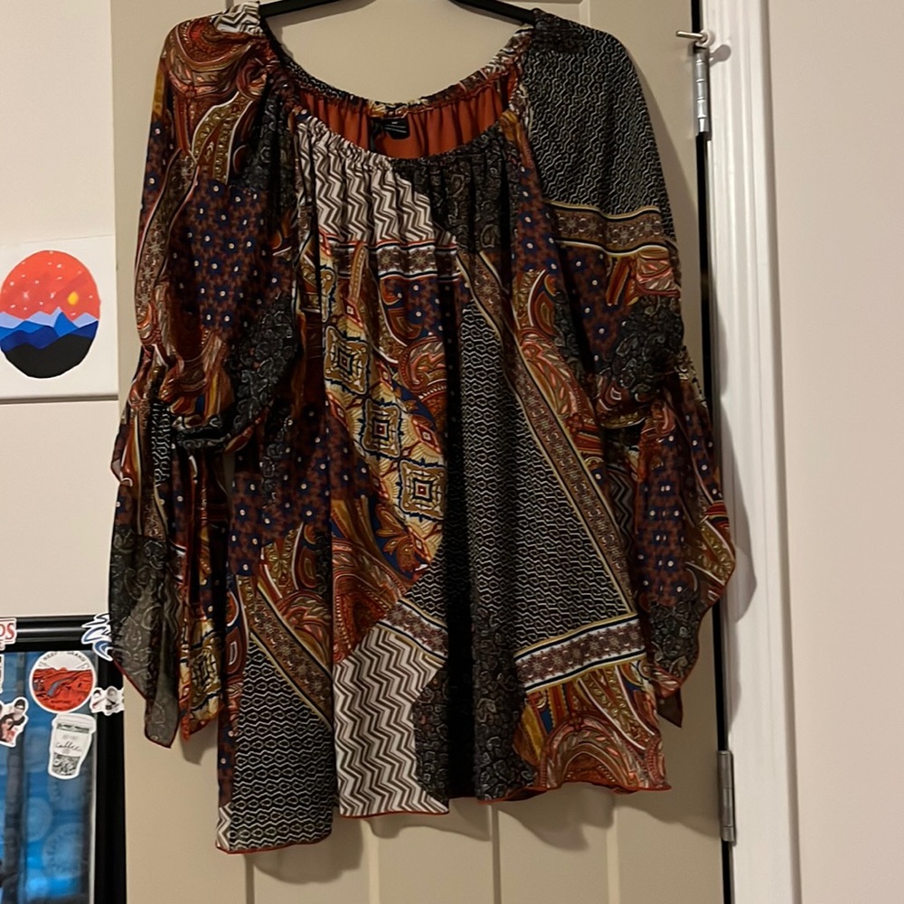 3X flowly paisley blouse women’s